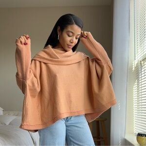Free People Lagenlook Cozy Cowl Neck Pullover Sweater oversized Viscose Size XS